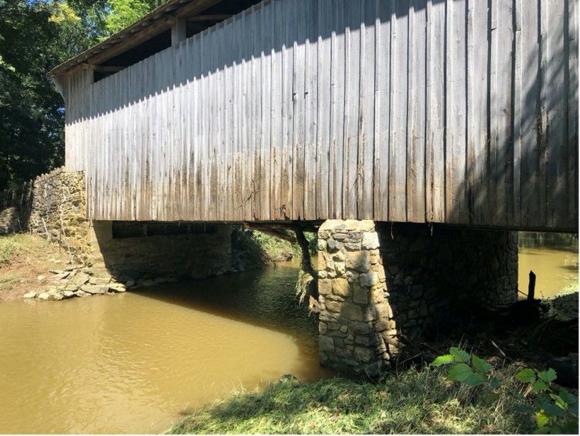 Hayes Clark Bridge at the Laurels Preserve. Notice the flood line on the bridge.