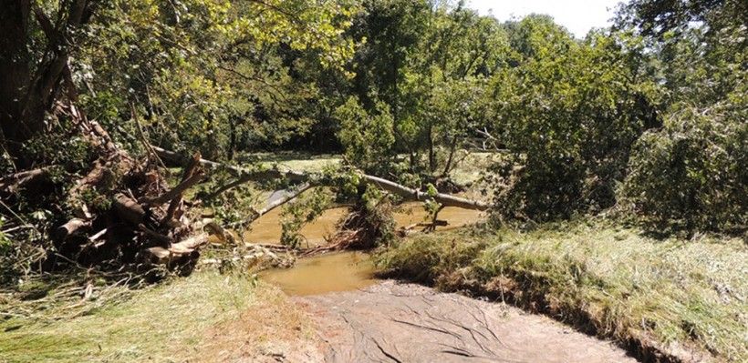 Damage to a lower stream crossing