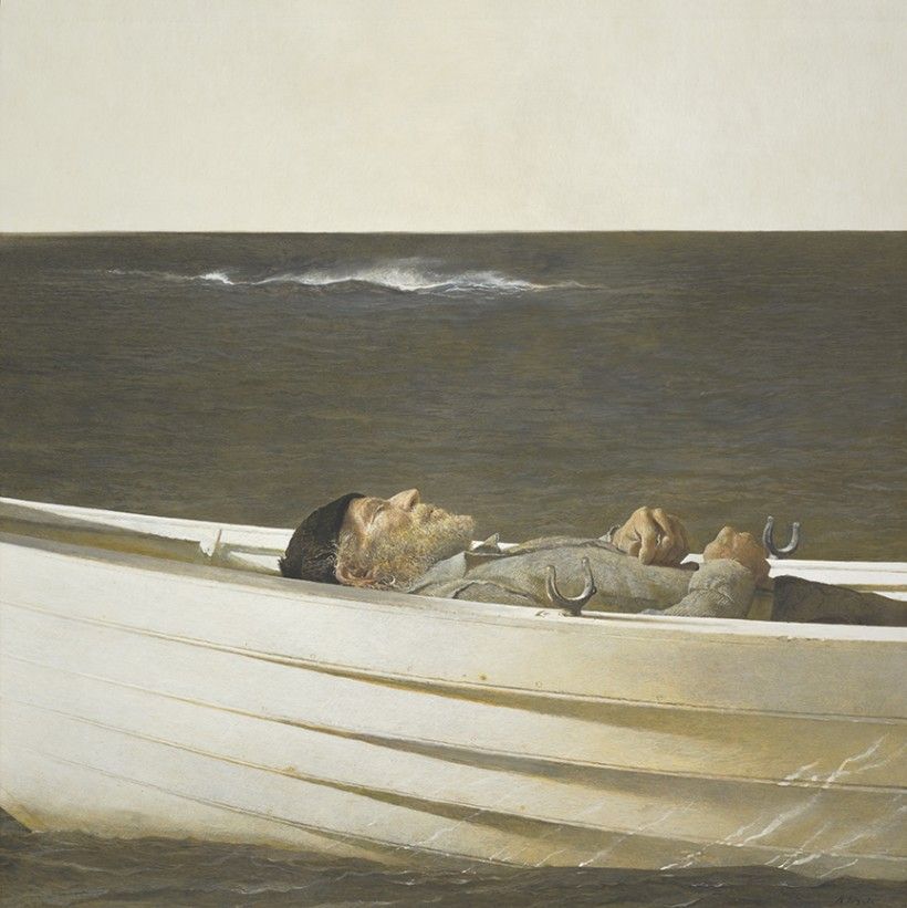 Andrew Wyeth (1917-2009), Adrift, 1982, tempera on panel. The Andrew and Betsy Wyeth Collection © 2023 Wyeth Foundation for American Art/Artists Rights Society  (ARS)