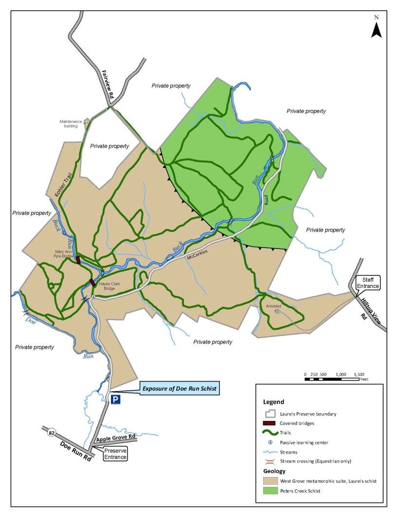 Geological map of the Laurels Preserve