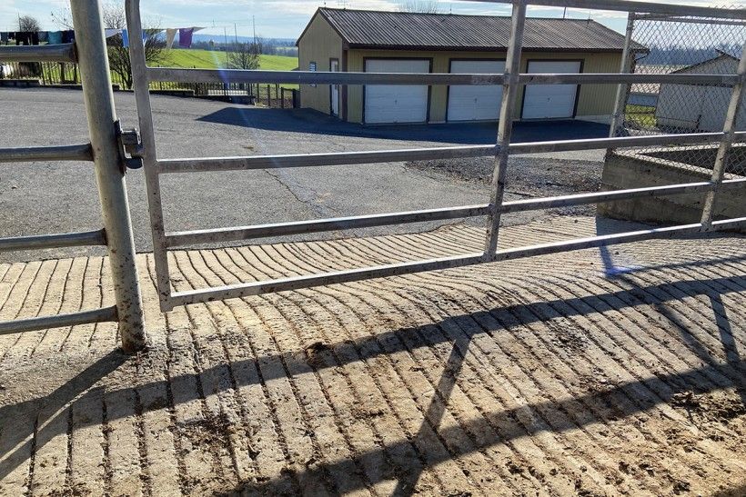 example of a roll curb on a farm