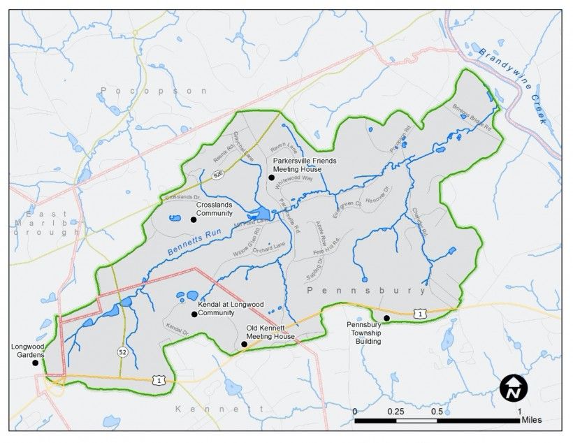 Bennett's Run Watershed map