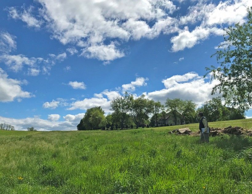 David Shields in the field at the Brinton Run Preserve