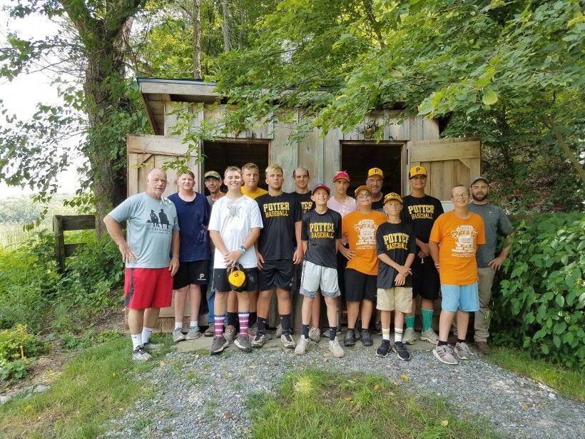 Potter Baseball Team at the Laurels Preserve