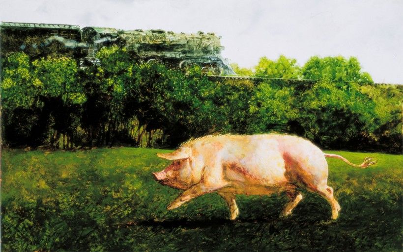 Virtual Gallery Talk With Victoria Browning Wyeth Jamie Wyeth   JW Pig And The Train Sum 