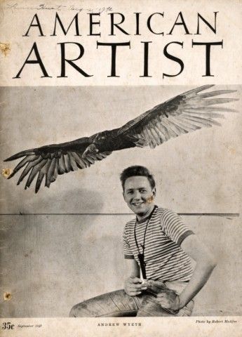 25 year old Andrew Wyeth Cover of American Artist Magazine, 1942